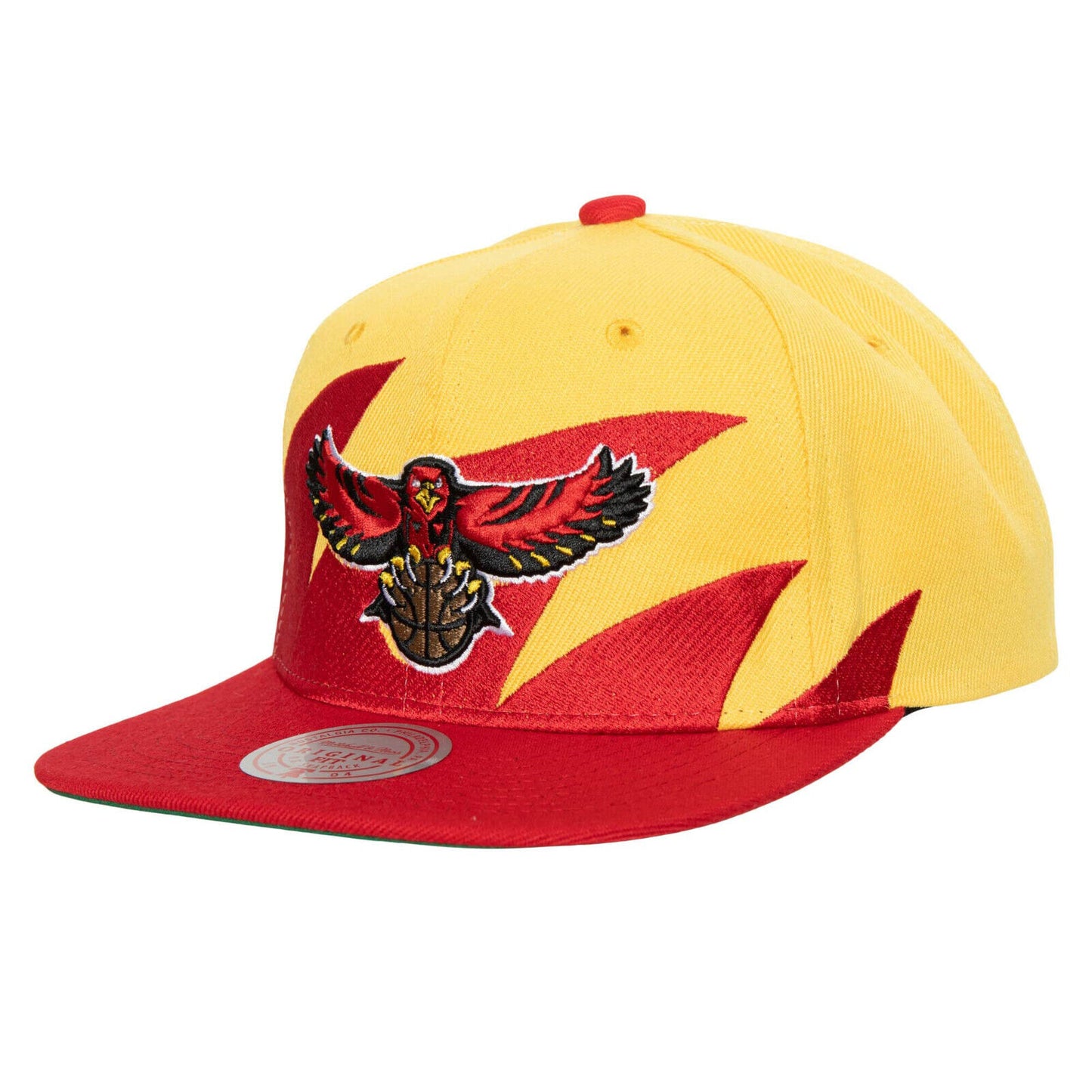 Mitchell & Ness Atlanta Hawks NBA Sharktooth HWC Yellow/Red/Green Snapback Hat