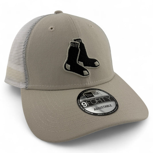 New Era Boston Red Sox MLB Stone Mesh Back Trucker 9Forty Snapback Adjustable