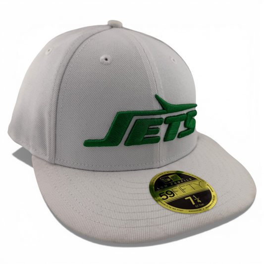 New Era New York Jets NFL Team Classic White 59Fifty Low Profile Fitted Hat Cap