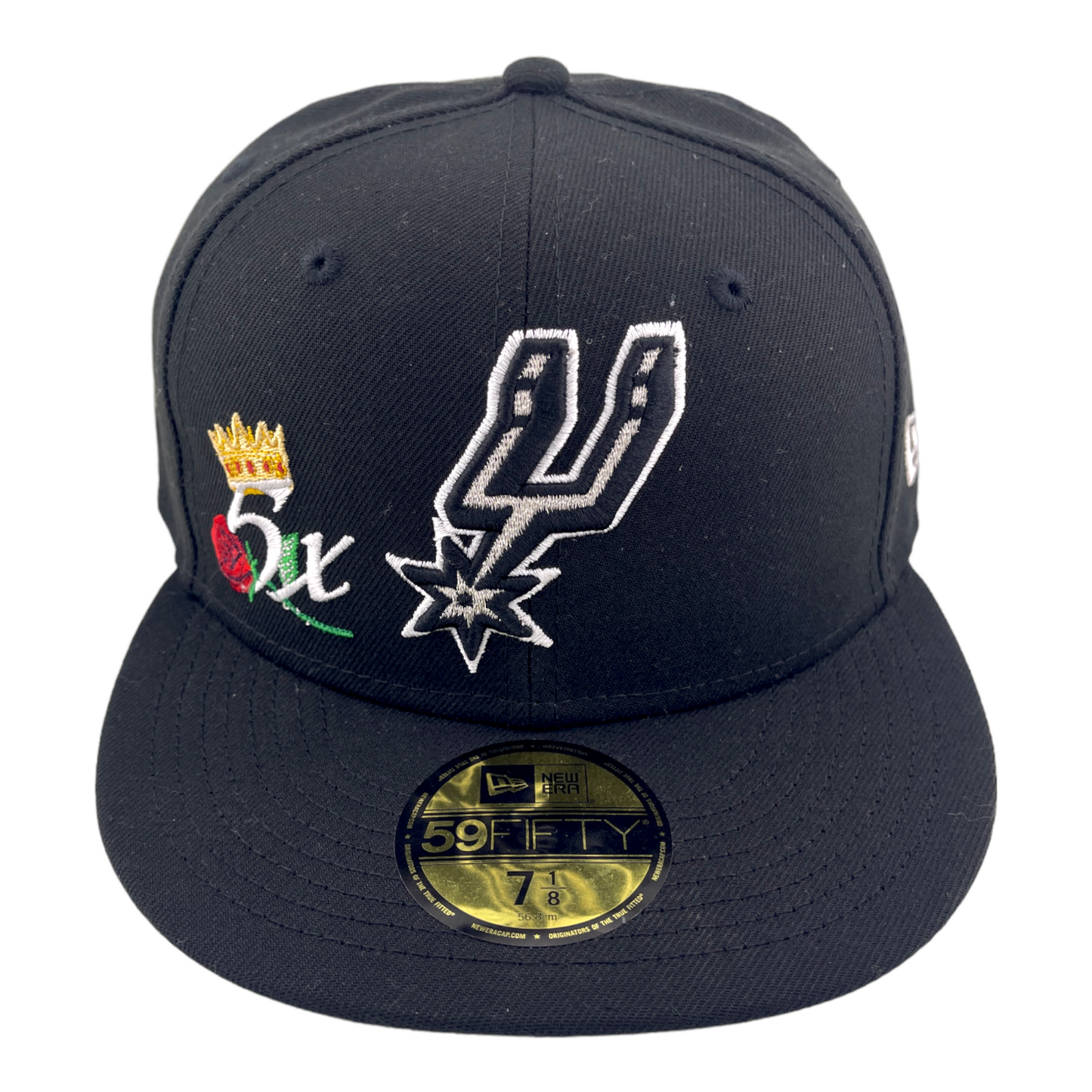 New Era San Antonio Spurs 5x NBA Finals Champions Black/Grey 59Fifty Fitted Hat Cap