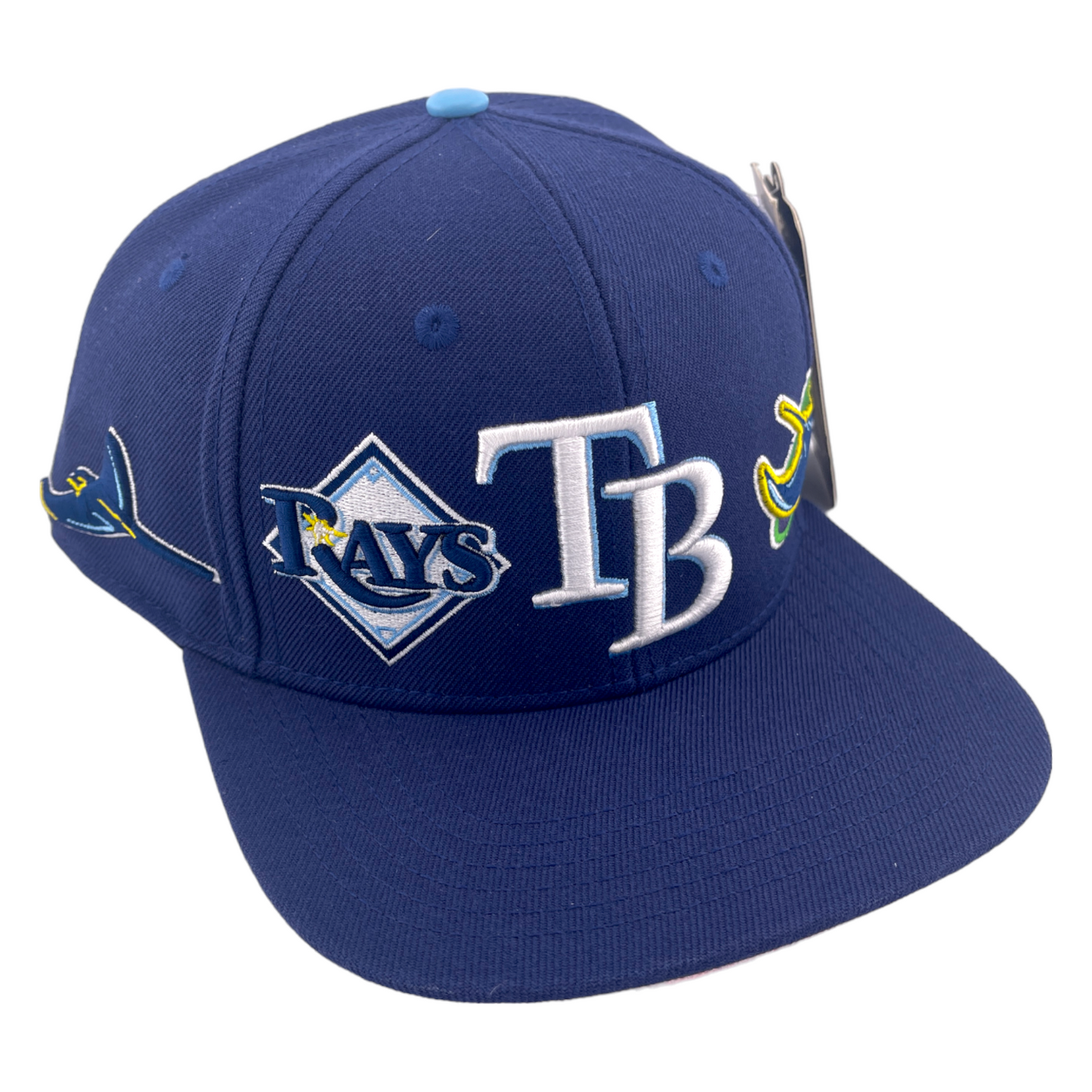 Pro Standard Tampa Bay Rays Double Front Logo Side Patch Navy Blue Snapback Hat Cap