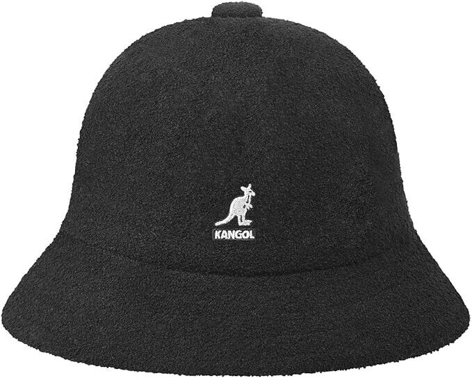 Kangol Bermuda Casual Black White Logo Boonie Bucket Hat Unisex Adult Medium