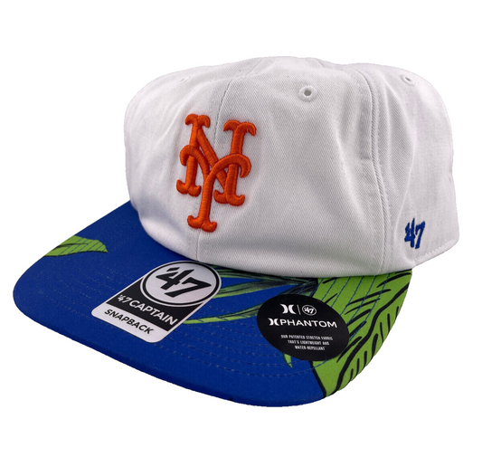 '47 Captain New York Mets MLB Paradise White/Blue Captain Adjustable Snapback Hat