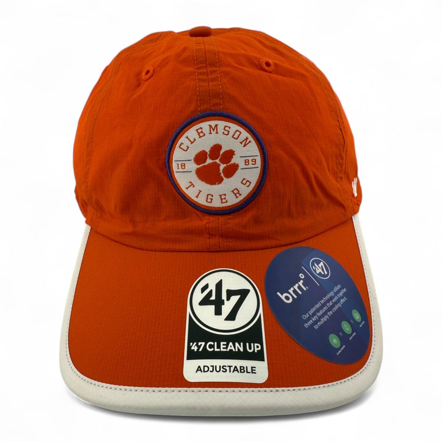 '47 Brand Clemson University Tigers NCAA Microburst Clean Up Adjustable Hat Cap