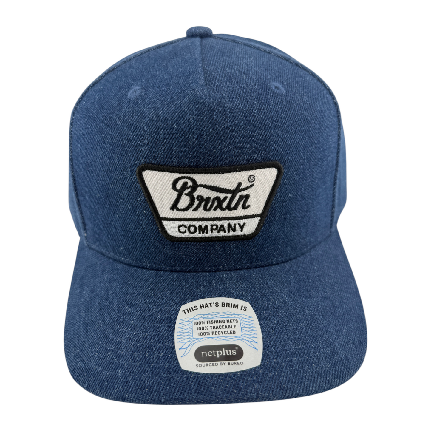 Brixton Company Linwood C Netplus Denim Rinse Jean Snapback Adjustable Hat Cap