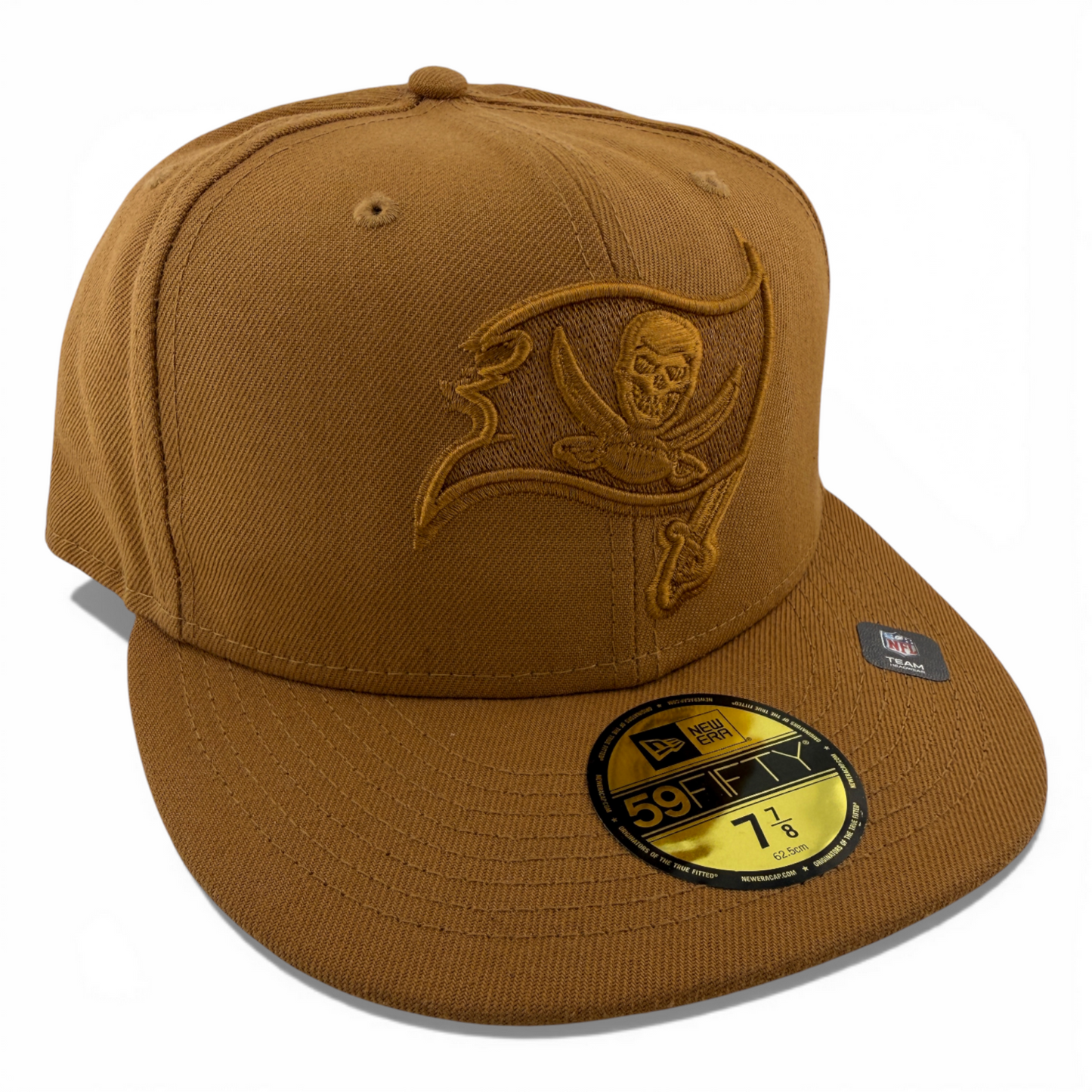 New Era Tampa Bay Buccaneers NFL All Khaki Tan Brown 59Fifty Fitted Hat Cap