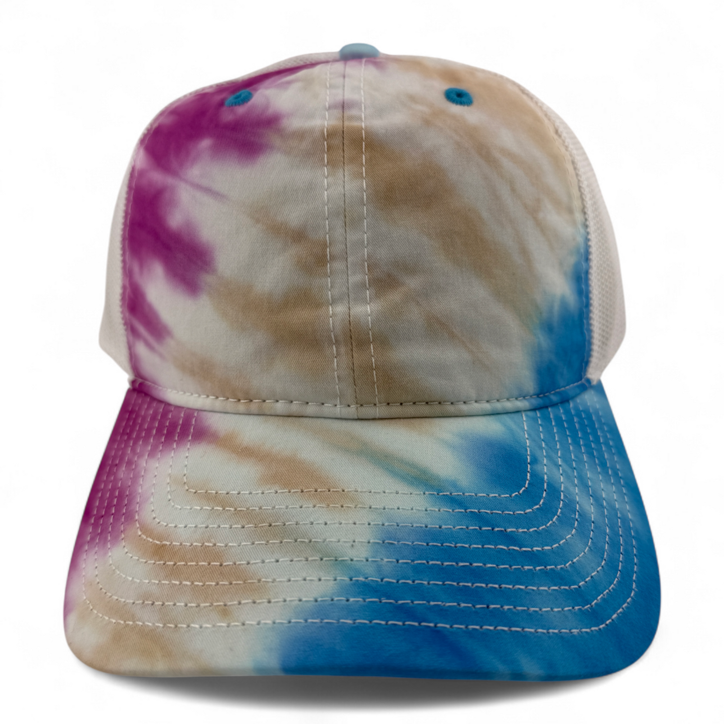 The Game GB470 Pastel Tie Dye Trucker Mesh Back Snapback Adjustable Dad Hat Cap