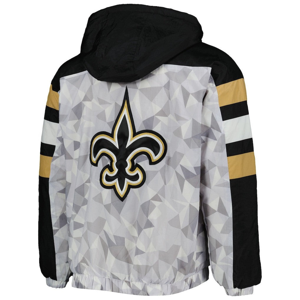 Starter New Orleans Saints NFL Thursday Night Half-Zip Hooded Jacket Mens XLarge