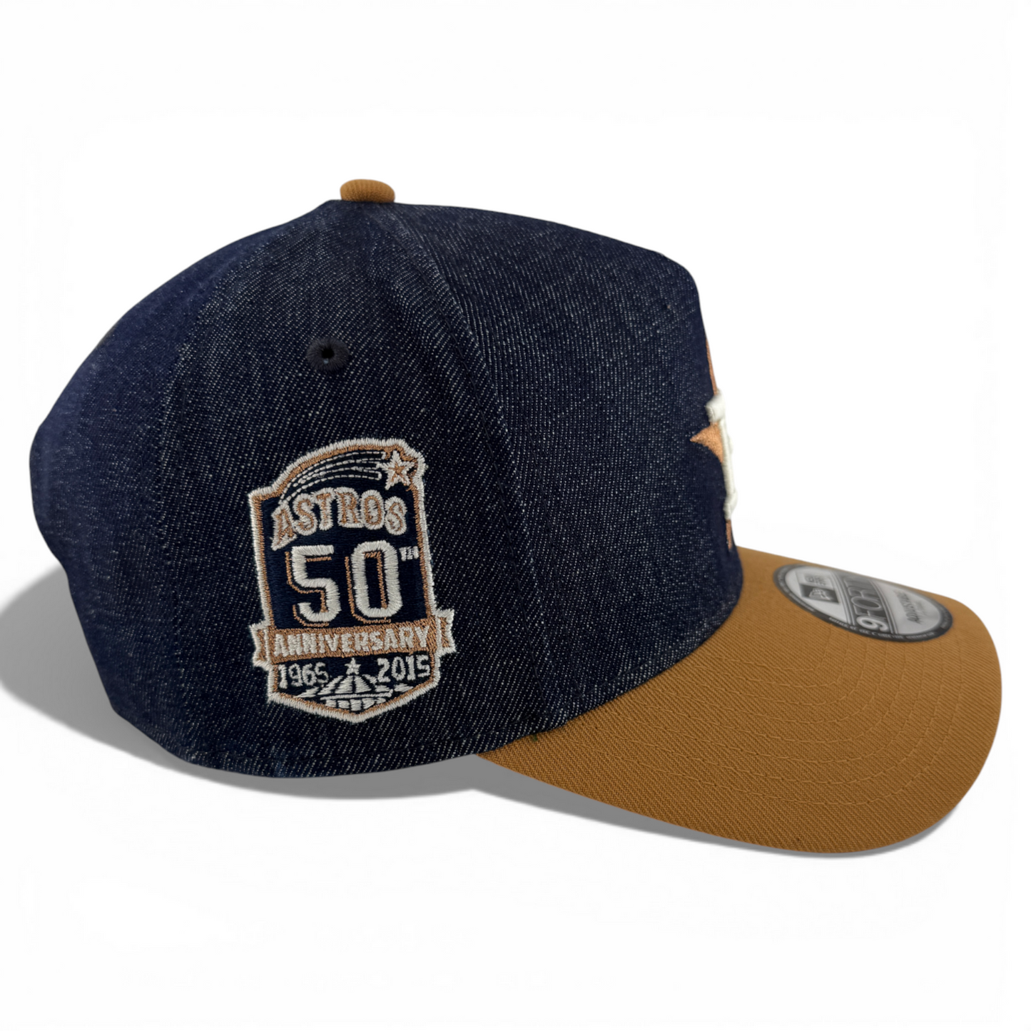 New Era Houston Astros MLB Denim Bronze A-Frame 9Forty Snapback Adjustable Hat