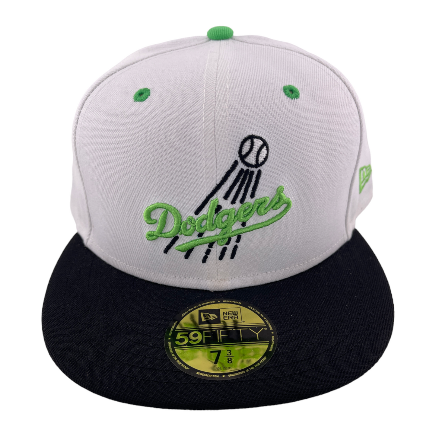 New Era Los Angeles Dodgers MLB Lime Green/White Pack 59Fifty Fitted Hat Cap