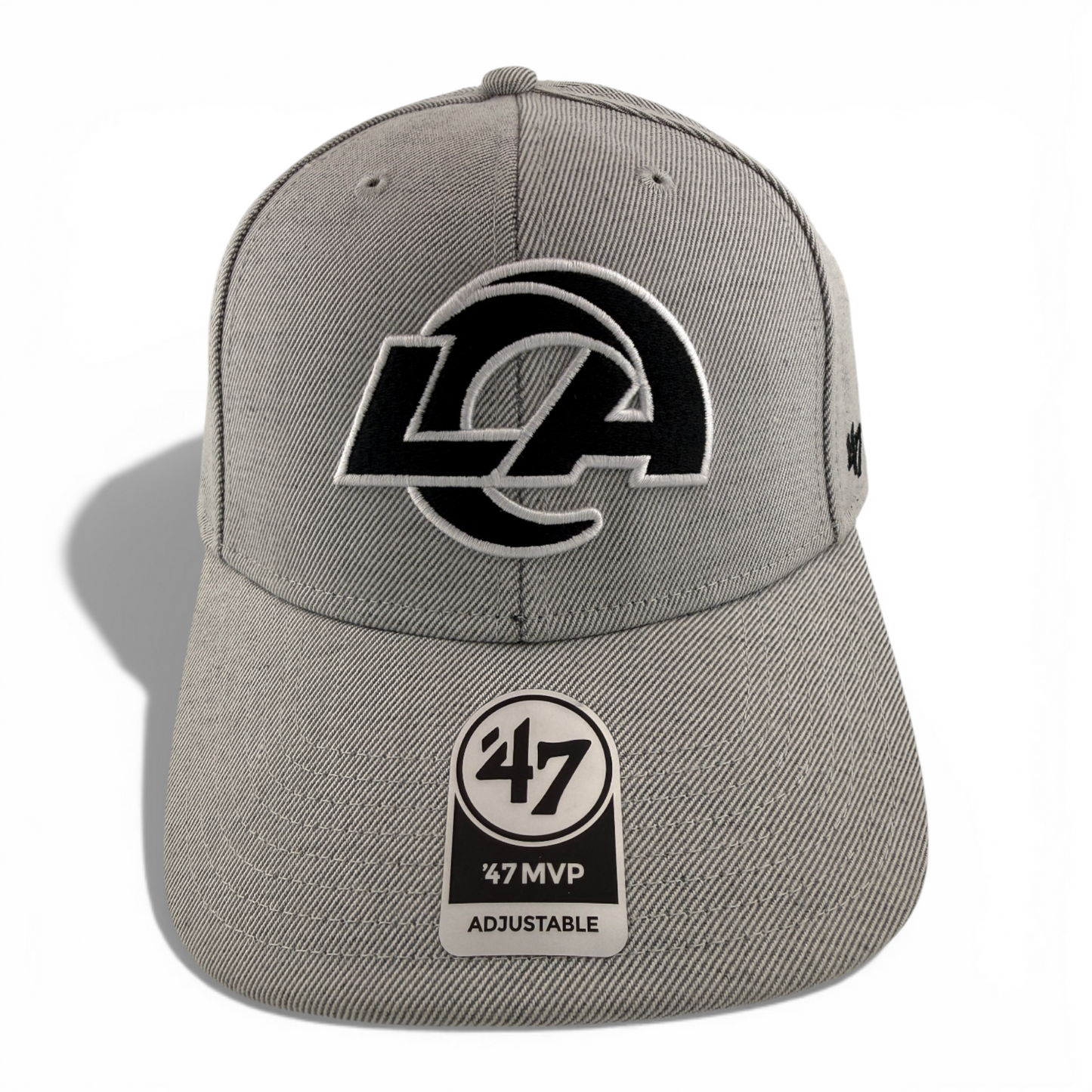 '47 Brand Los Angeles Rams NFL Heather Grey Black White MVP Adjustable Hat Cap