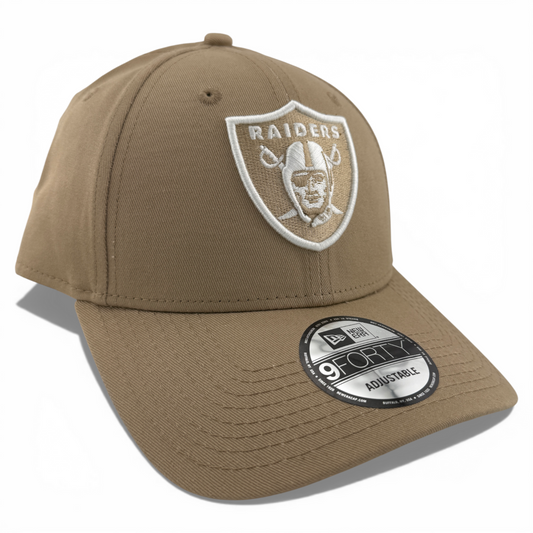 New Era Las Vegas Raiders NFL Tan Khaki 9Forty Snapback Adjustable Hat Cap