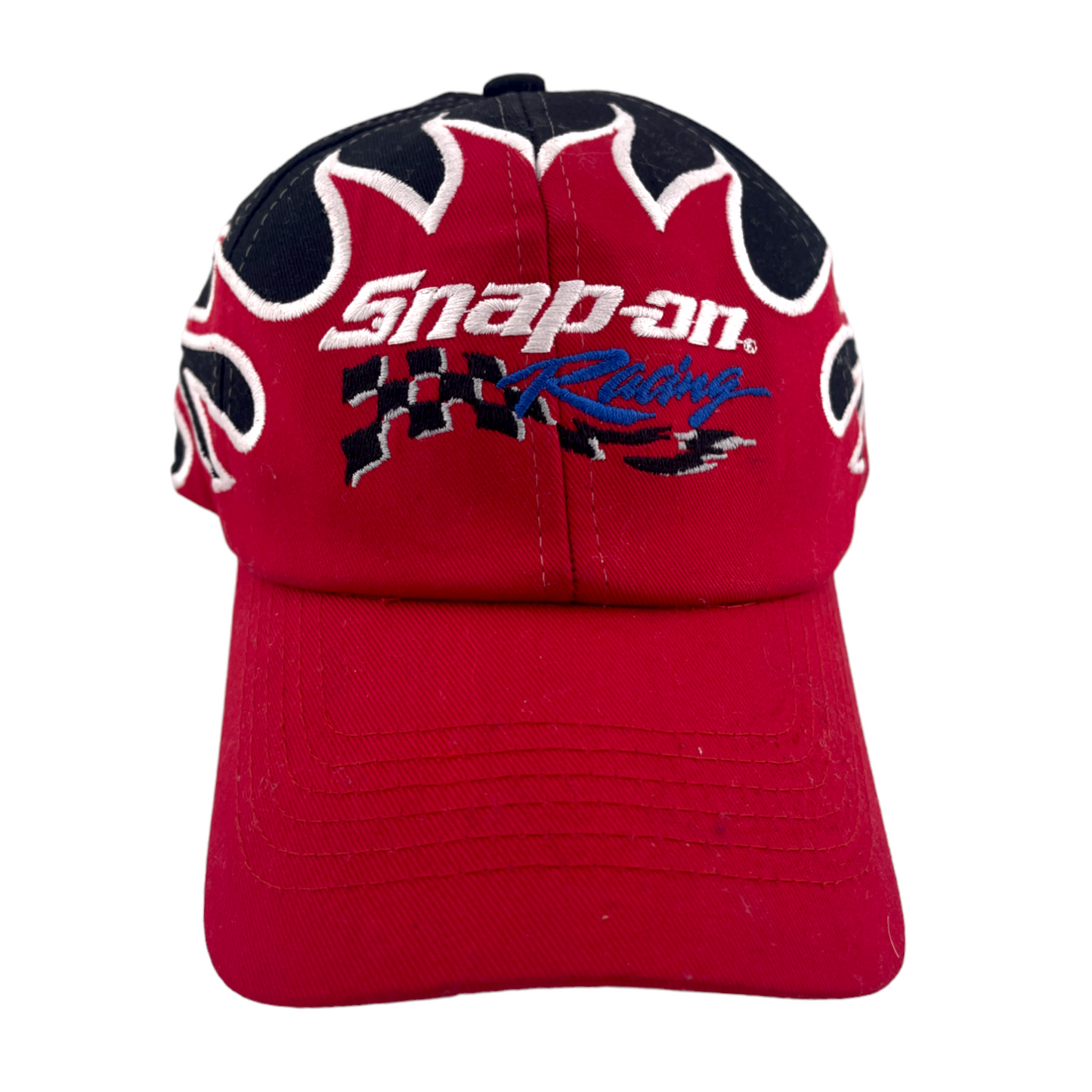 Vintage Snap-On Racing Official Merchandise Black/Red Flame Adjustable Hat Cap