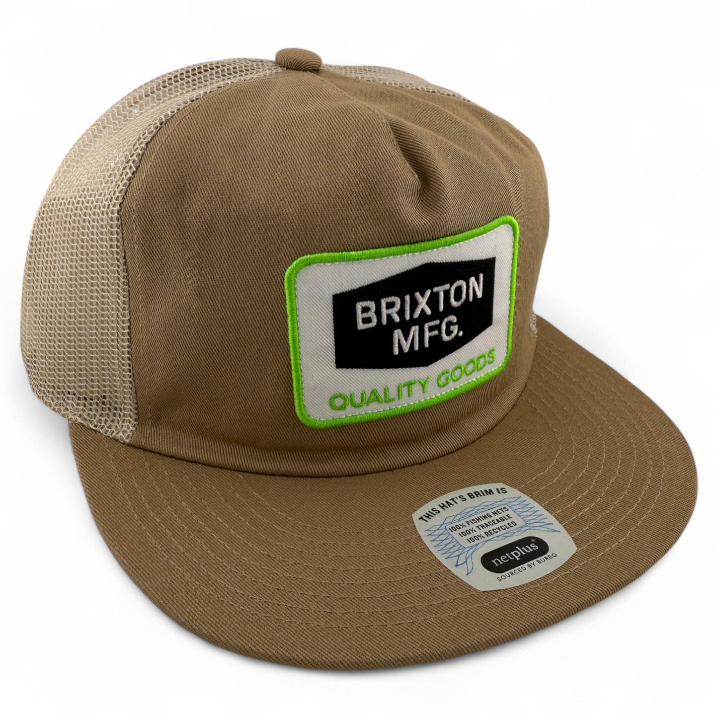 Brixton Company Neon Fallbrook HP Tan Mesh Back Trucker Snapback Adjustable Hat