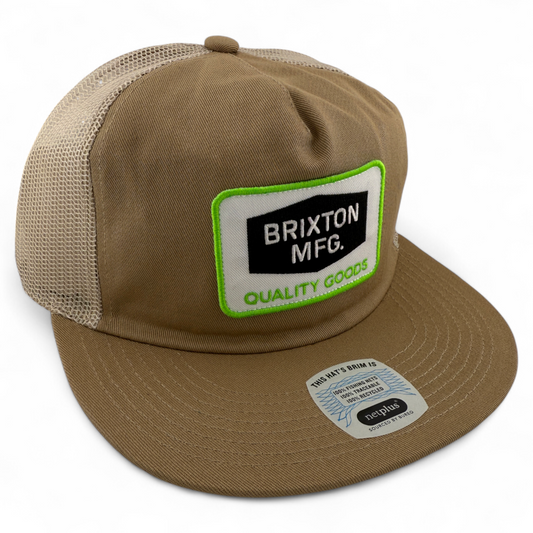 Brixton Company Neon Fallbrook HP Tan Mesh Back Trucker Snapback Adjustable Hat