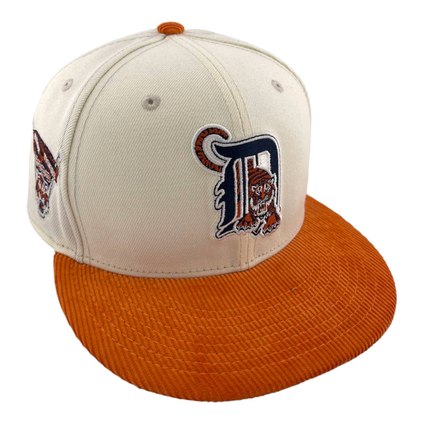 New Era Detroit Tigers 2000 Side Patch Corduroy Visor Cream/Orange 59FIFTY Hat Cap