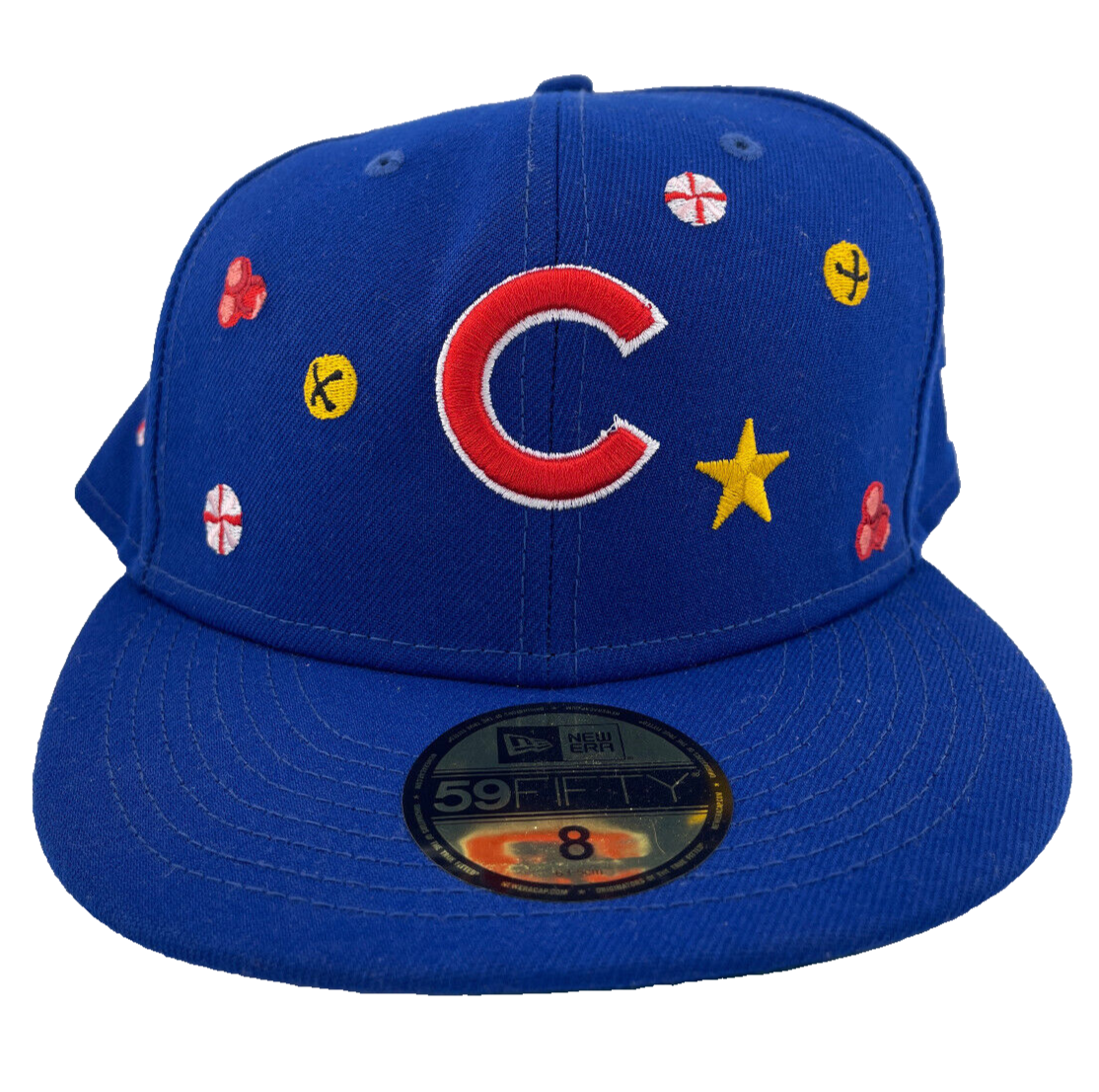 New Era Chicago Cubs MLB Holly Navy Blue/Green UV 59FIFTY Fitted Hat Cap