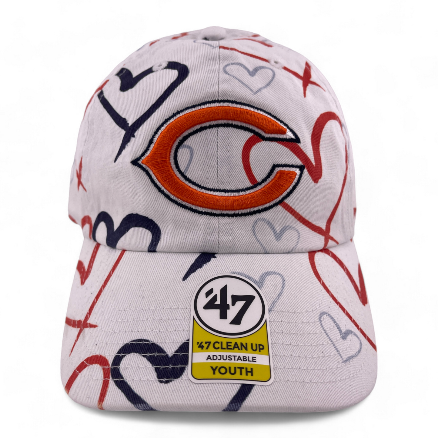 NEW '47 Brand Chicago Bears NFL Youth Hearts Clean Up Adjustable Dad Hat Cap