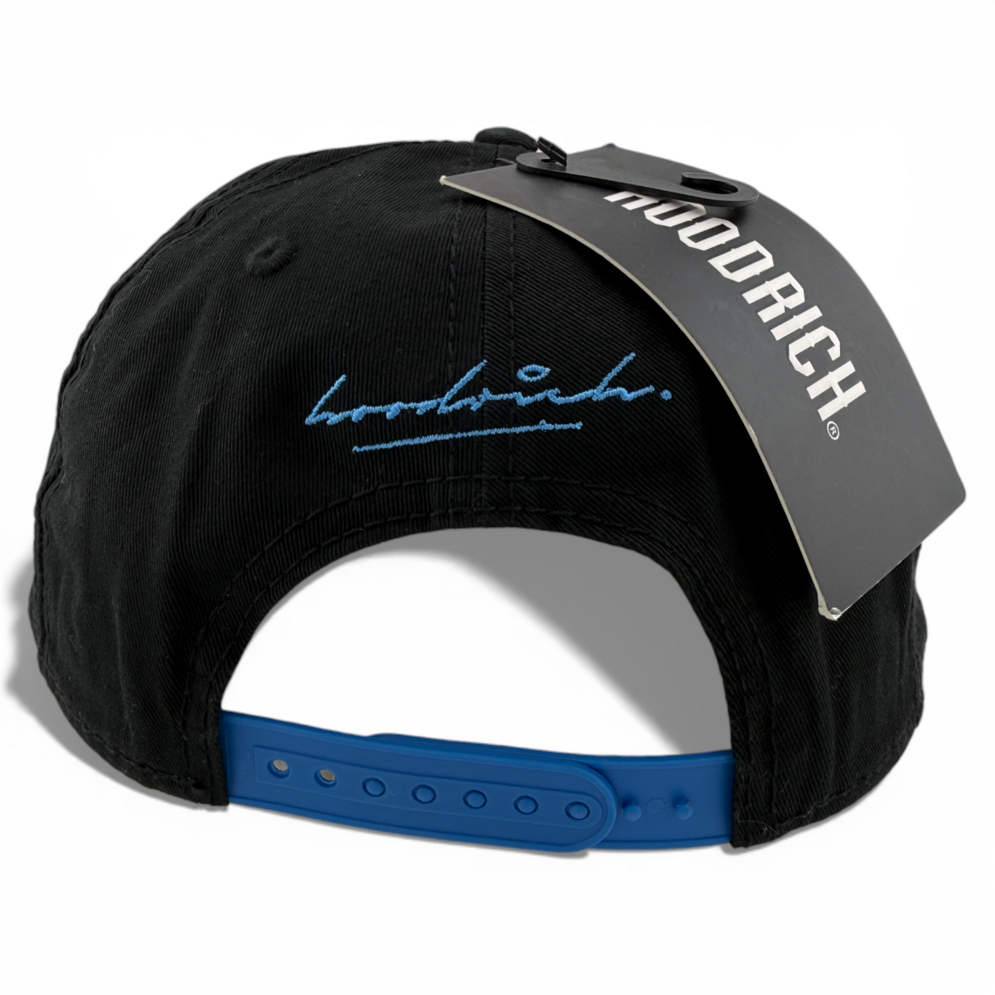 Hoodrich OG Mark Snap Side Patch Black/Blue Flat Bill Adjustable Snapback Hat