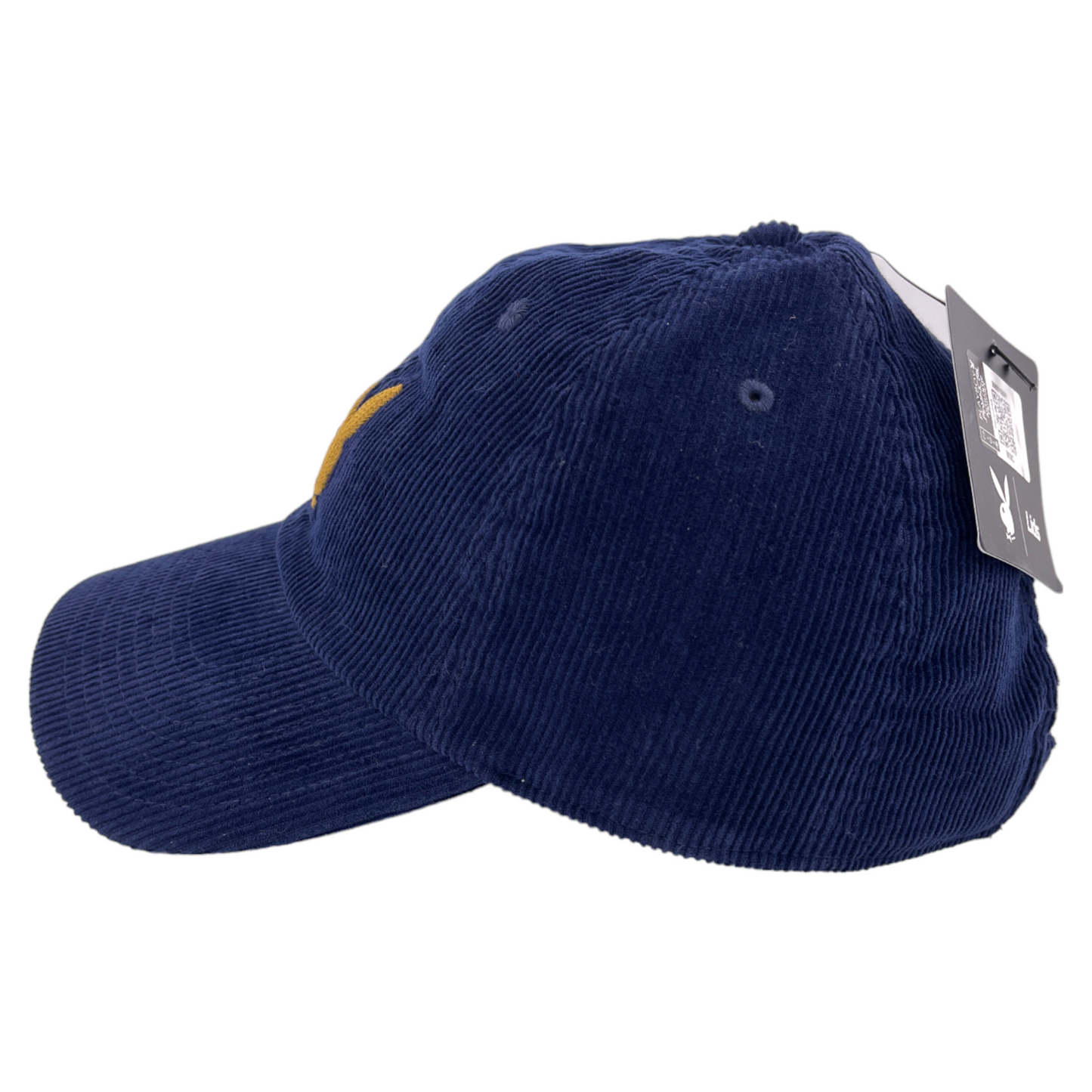 Playboy Blueberry Pie Navy Blue Gold Bunny Logo Corduroy Adjustable Dad Hat Cap