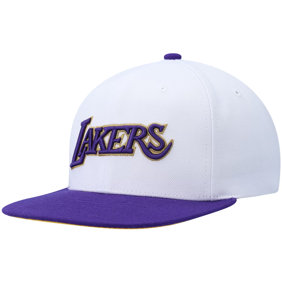 Mitchell & Ness Los Angeles Lakers NBA 50th Anniversary Patch White Snapback Hat