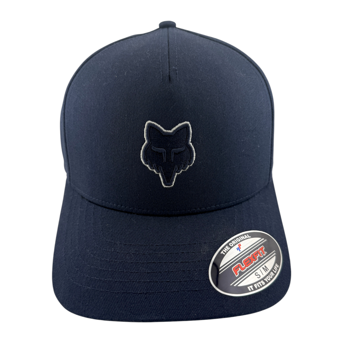 Fox Racing Fox Head Navy Blue Logo A-Frame Stretch Flexfit Flex Fit Hat Cap
