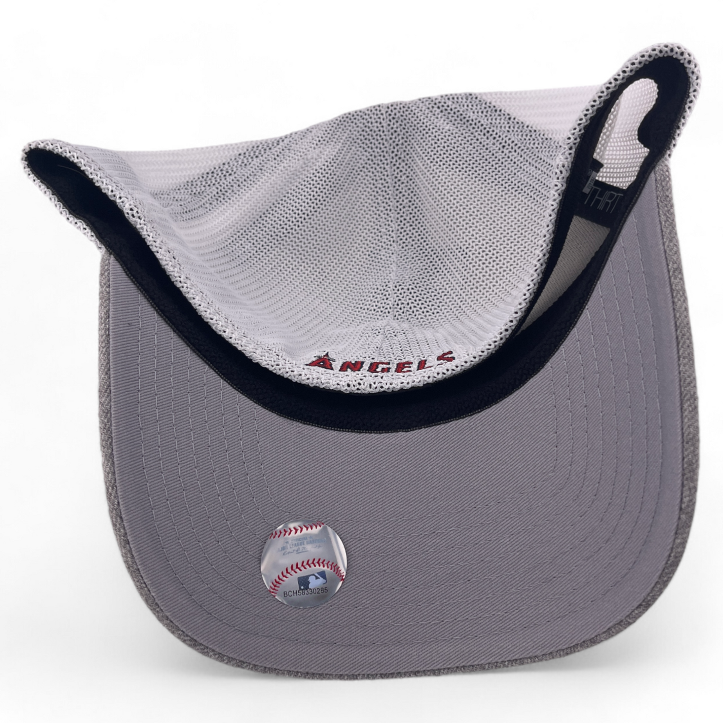 New Era Los Angeles Angels MLB Heather Grey Mesh Back 39Thirty Flex Fit Hat Cap