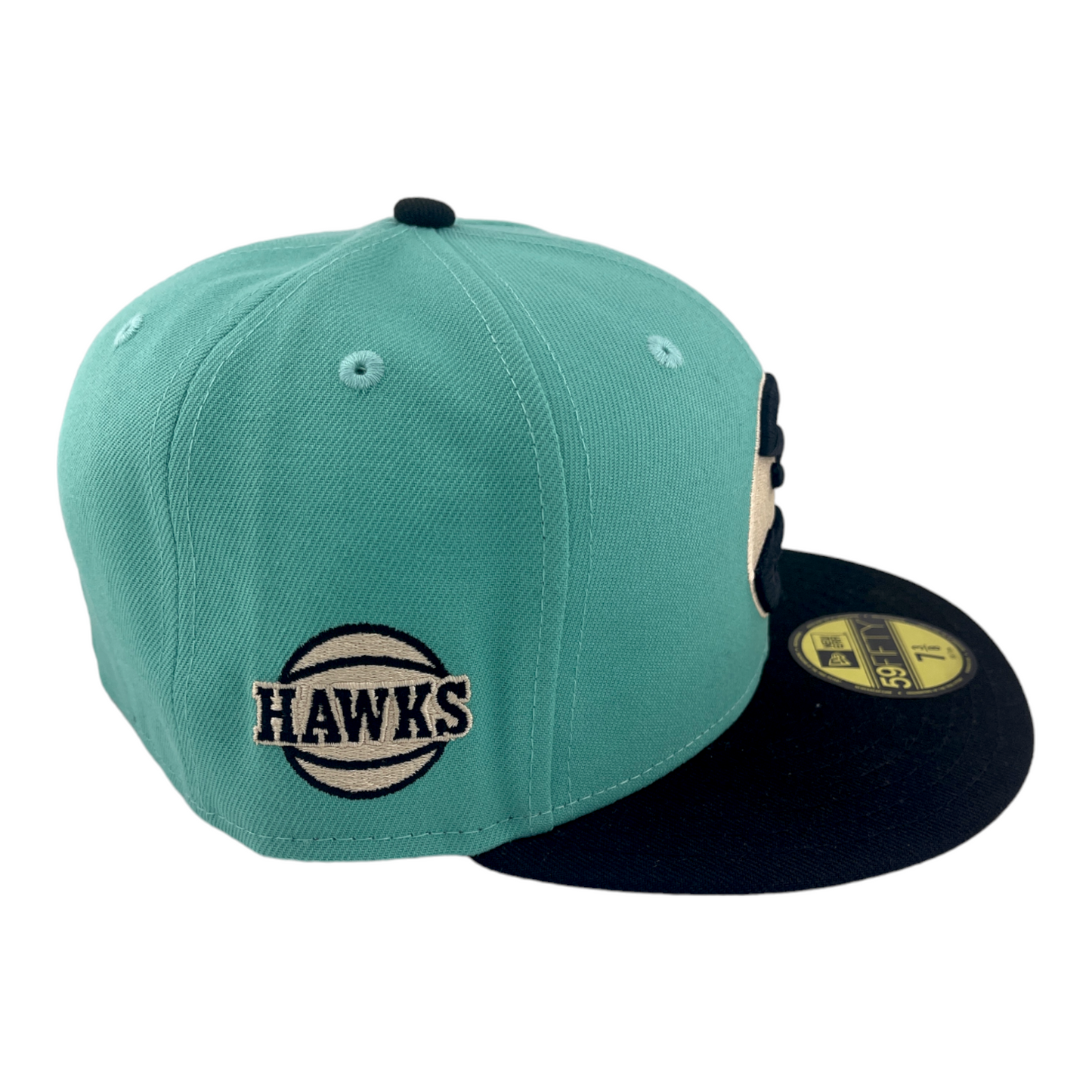 New Era Atlanta Hawks Side Patch NBA Teal/Chrome Silver UV 59Fifty Fitted Hat