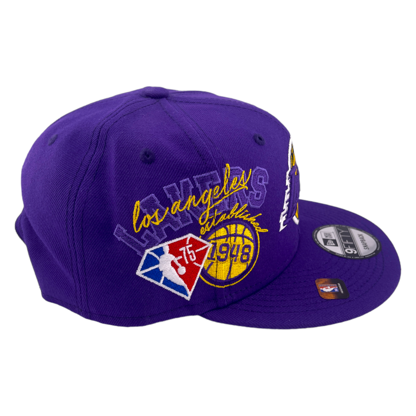 New Era Los Angeles Lakers Back Half 75th Purple/Grey UV NBA 9FIFTY Snapback Hat Cap