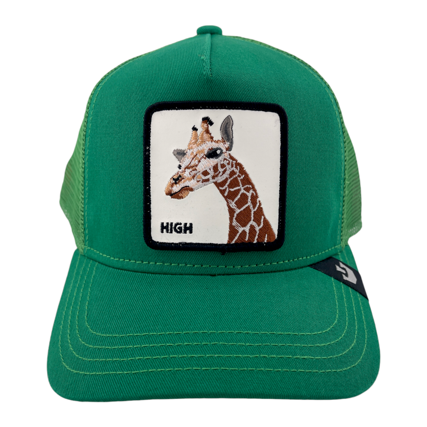 Goorin Bros The Giraffe High Farm All Green Mesh Back Trucker Snapback Hat Cap