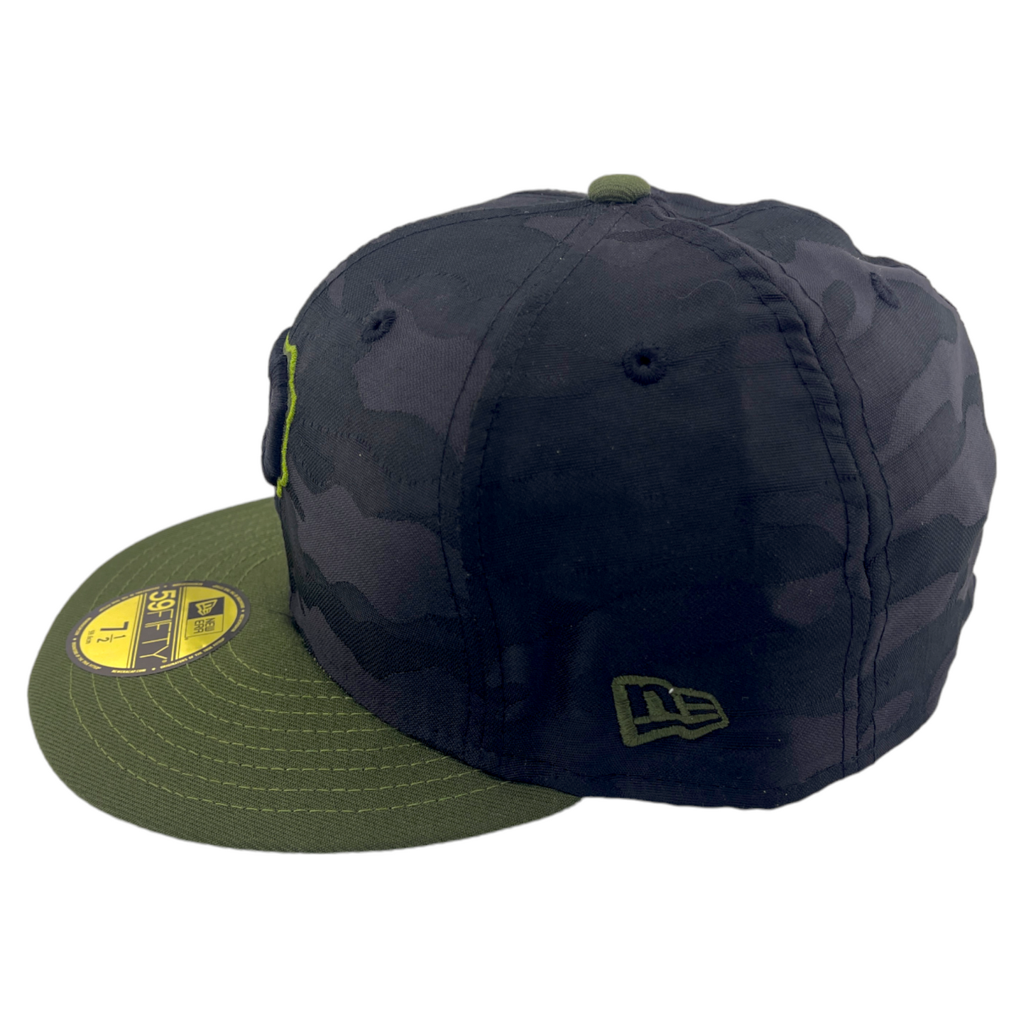 New Era Pittsburgh Pirates P Logo Alternate Black Camo/Olive 59FIFTY Fitted Hat Cap