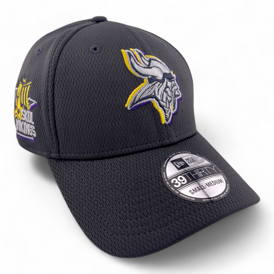 New Era Minnesota Vikings NFL 2024 Draft Graphite Grey 39Thirty Flex Fit Hat