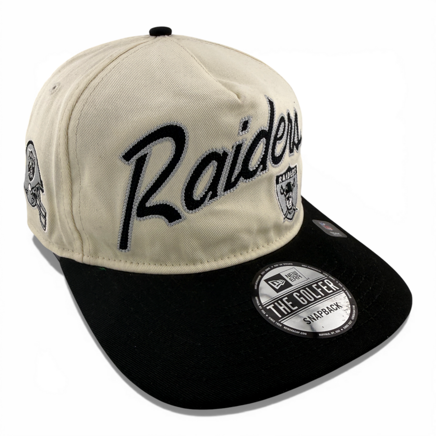 New Era Las Vegas Raiders NFL Retro Script Golfer A-Frame Snapback Adjustable
