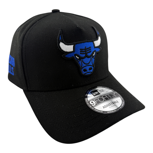 New Era Chicago Bulls NBA Black/Blue A-Frame 9Forty Snapback Adjustable Hat Cap