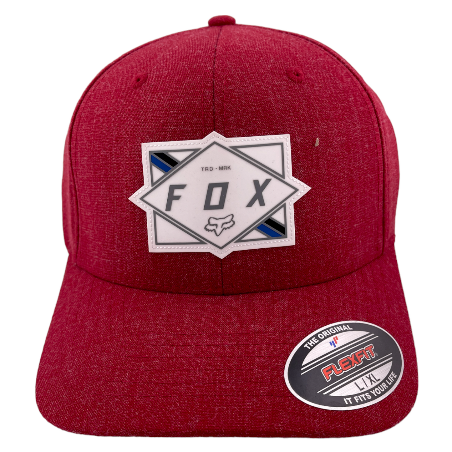 Fox Racing Off-Road Badge FF Red ROUGE Research Flex Fit Cap Hat Size L/XL