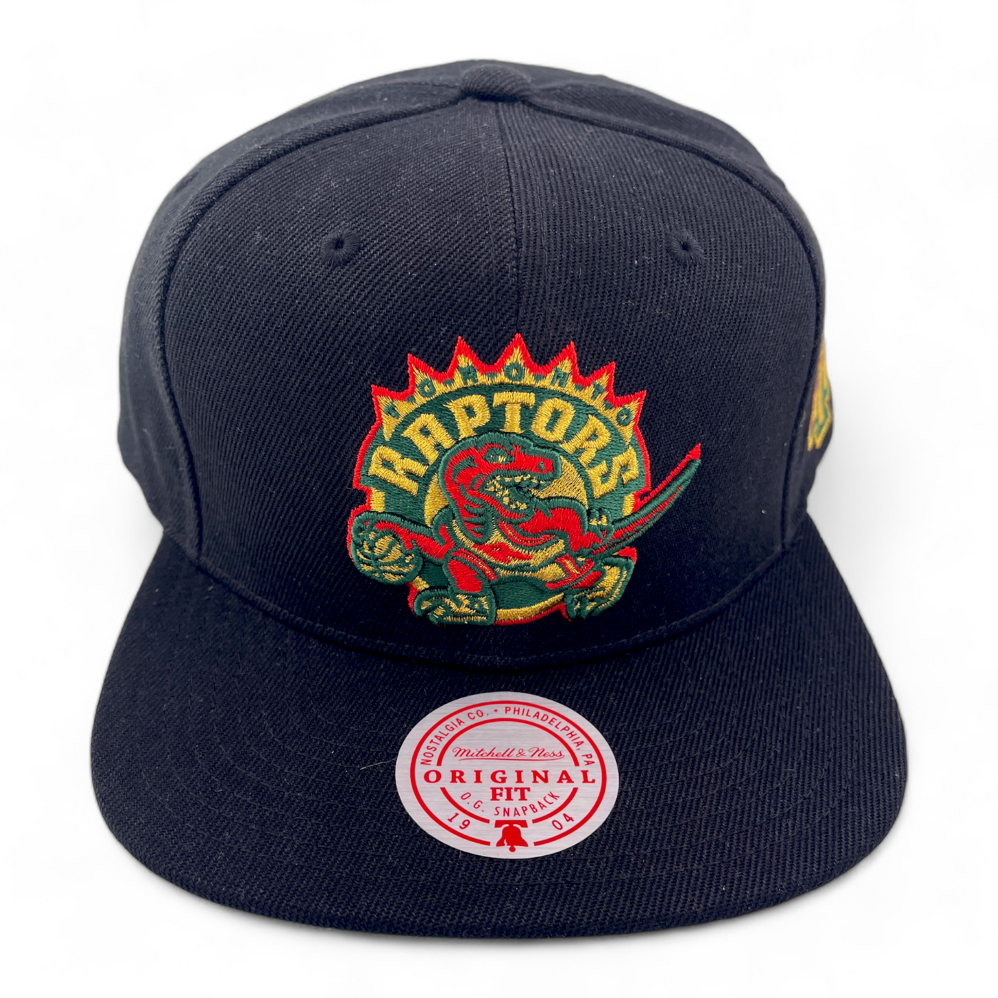 Mitchell & Ness Toronto Raptors NBA BHM Logo Gold Mettalic Logo Snapback Hat Cap