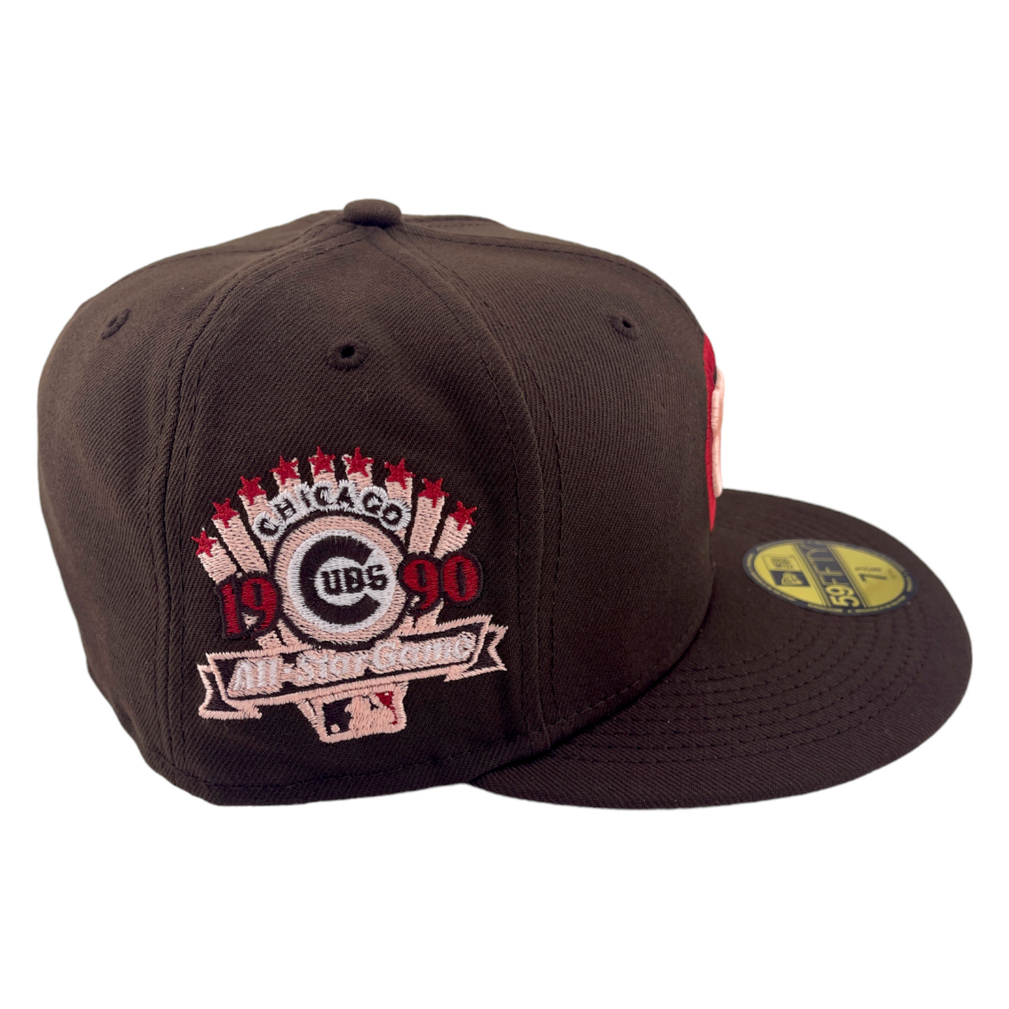 New Era Chicago Cubs MLB 1990 All-Star Game Patch Brown/Pink 59Fifty Fitted Hat Cap