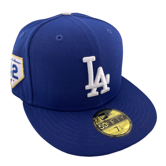 New Era Los Angeles Dodgers #42 Jackie Robinson Blue/Black UV 59FIFTY Fitted Hat Cap