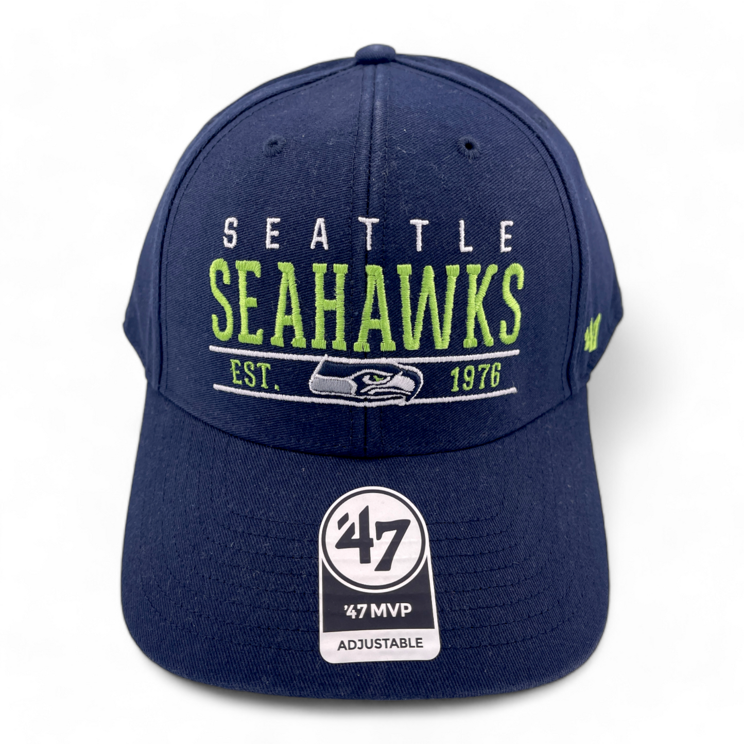 '47 Brand Seattle Seahawks NFL Navy Blue Center Line MVP Adjustable Hat Cap