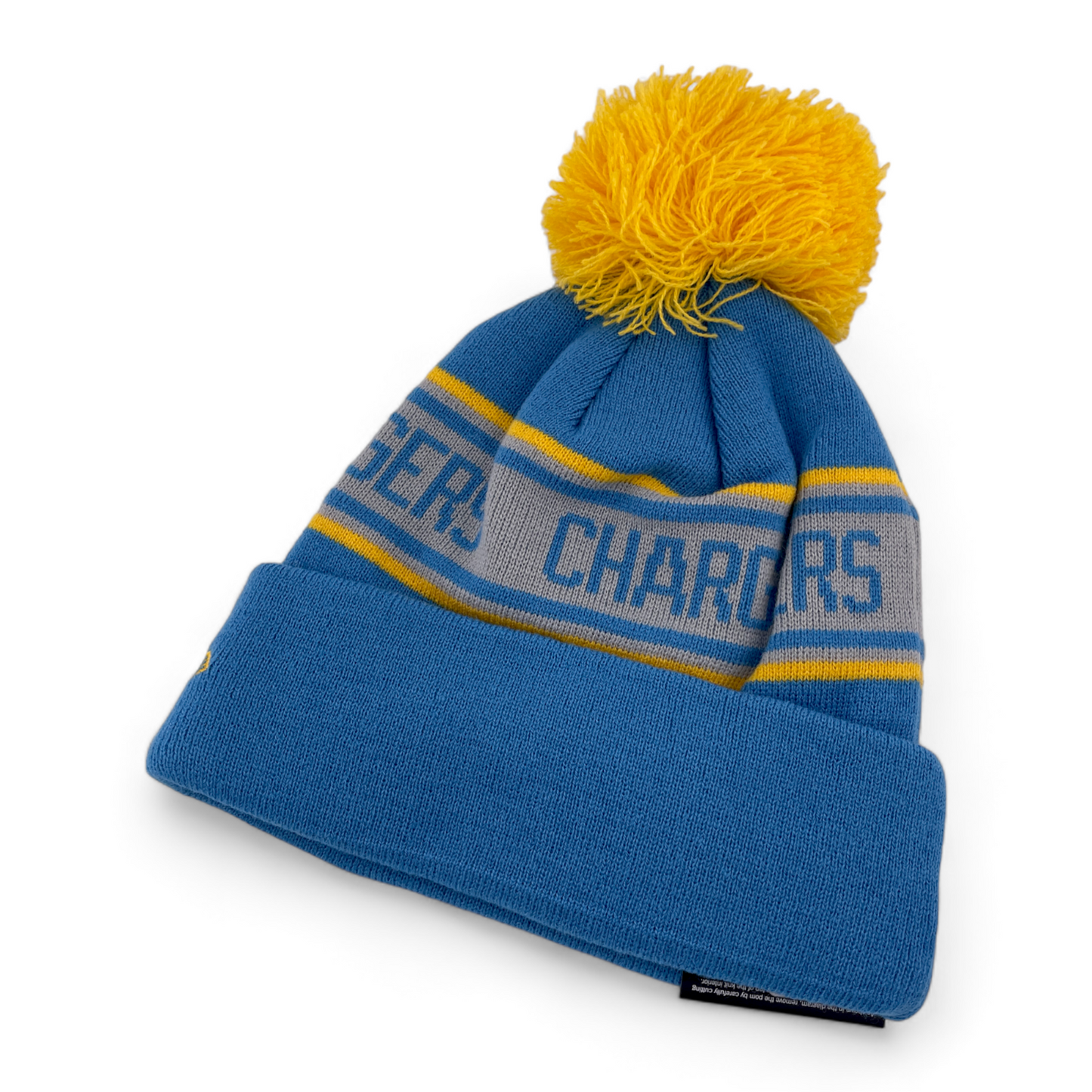 New Era Los Angeles Chargers NFL Repeat Removable Pom Beanie Cuffed Knit Cap Hat