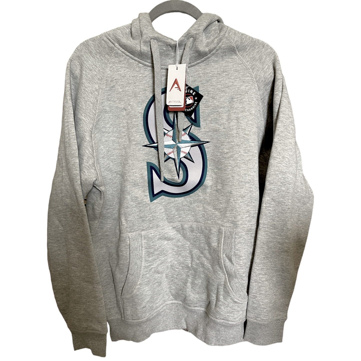 Antigua Seattle Mariners Baseball MLB Victory Grey Pullover Hoodie