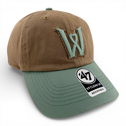 '47 Brand Worcester Red Sox WooSox MiLB Khaki Tan Clean Up Adjustable Dad Hat