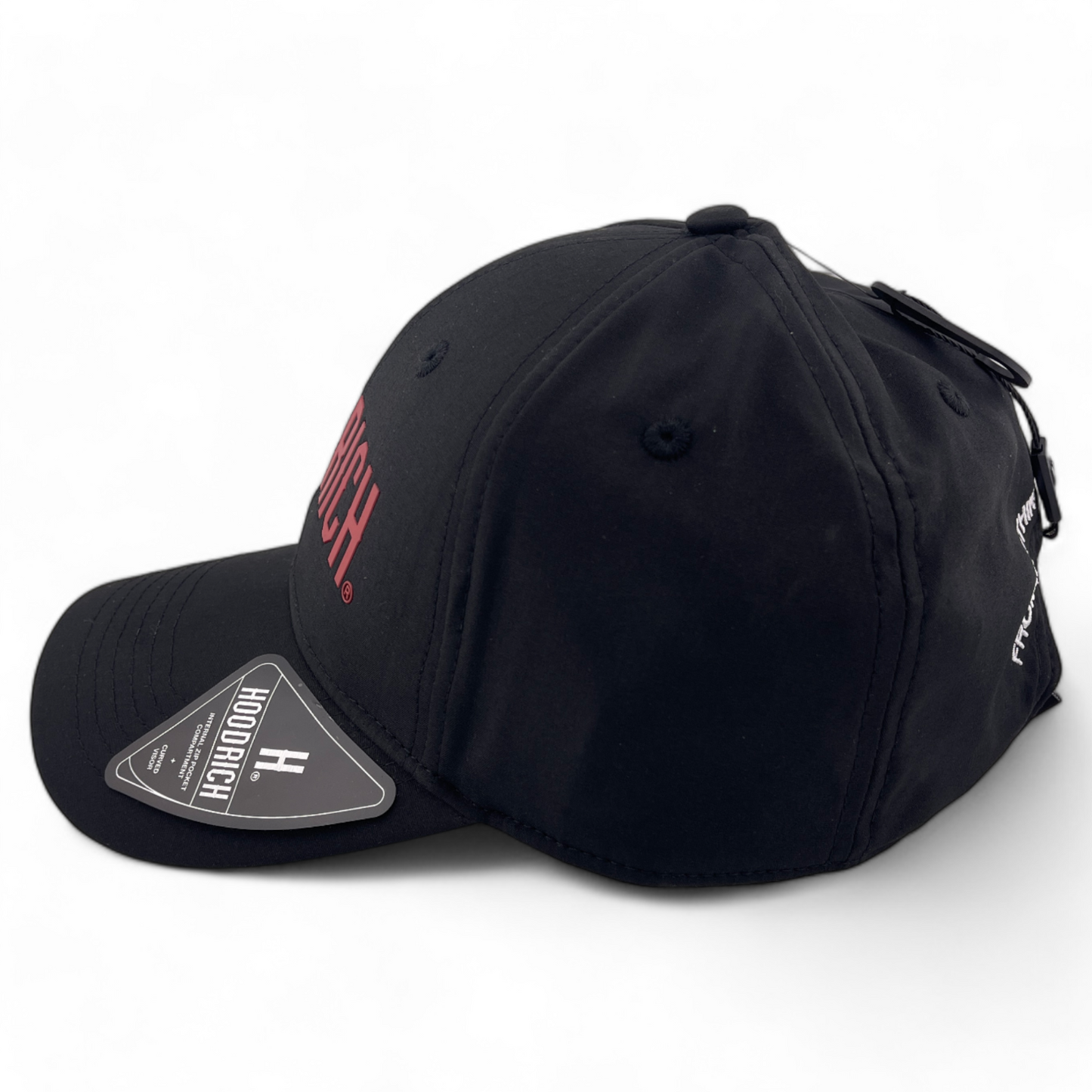 Hoodrich OG Splitter Strapback Internal Zipper Pocket Black Adjustable Hat Cap