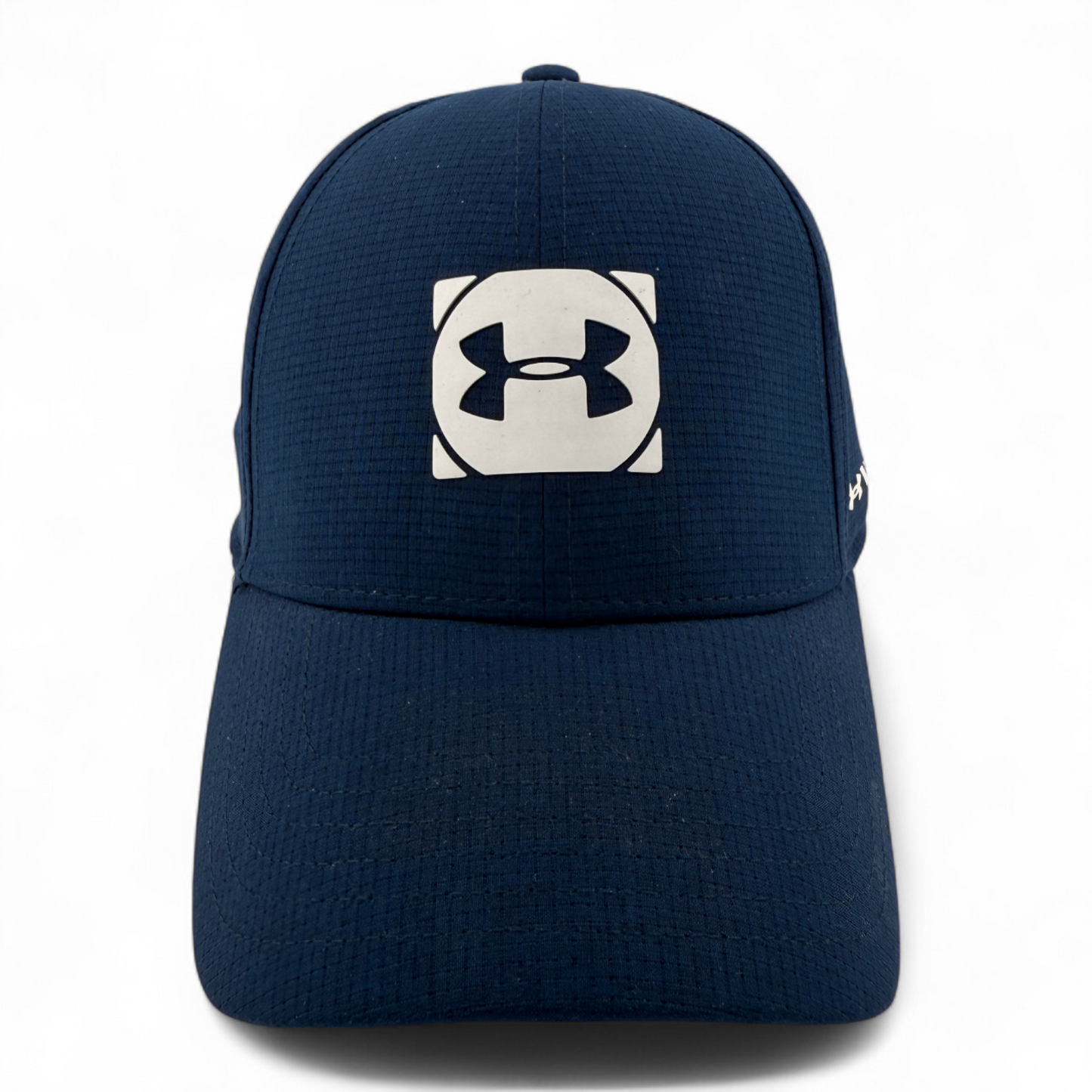 Under Armour Golf Armourvent Circle/Square Logo Patch Navy Blue Flex Fit Hat Cap