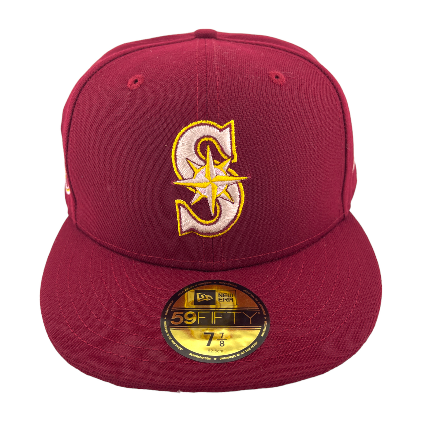 New Era Seattle Mariners 25th Anniversary Patch Cardinal Sunshine 59FIFTY Hat Cap