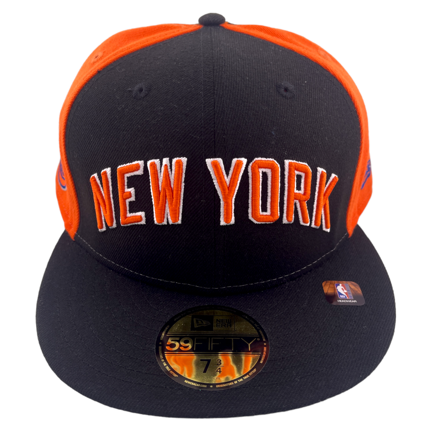 New Era New York Knicks 2023 City Edition NBA Orange/Blue UV 59Fifty Fitted Hat Cap