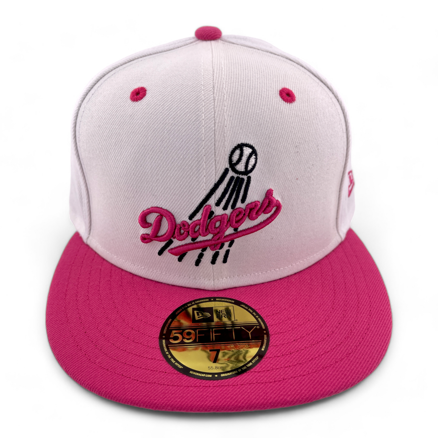 New Era Los Angeles Dodgers MLB Pink/White Exclusive Pack 59Fifty Fitted Hat Cap