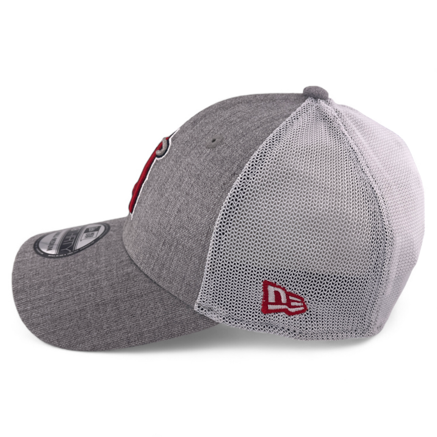 New Era Los Angeles Angels MLB Heather Grey Mesh Back 39Thirty Flex Fit Hat Cap