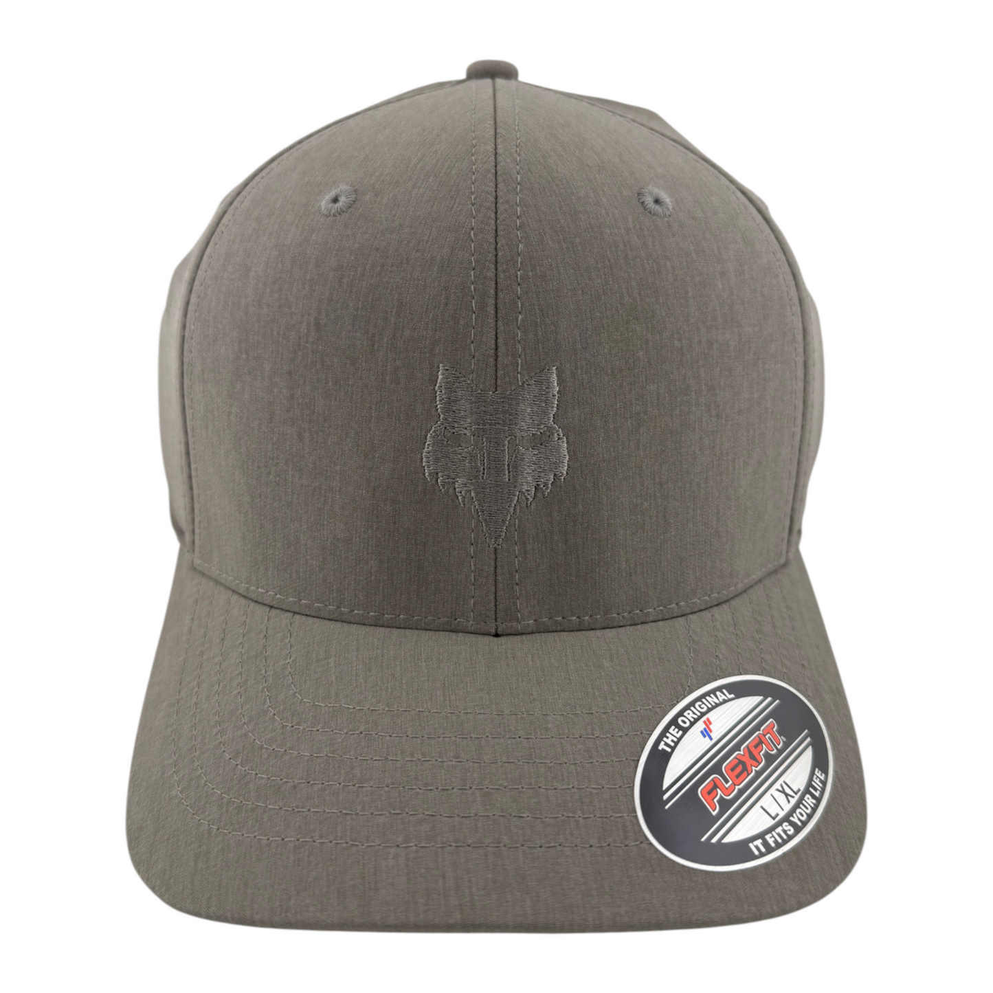 Fox Racing Head Select Logo Light Heather Grey Sport Stretch Flex Fit Hat Cap