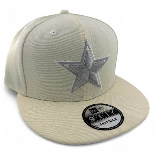 New Era Dallas Cowboys NFL All Cream Chrome Cloud Pack 9Fifty Snapback Hat Cap